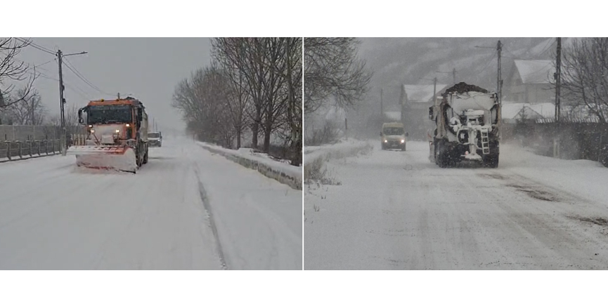 FOTO VIDEO Imagini inedite din mai multe zone din județul Constanța unde a nins abundent. Echipele de la Drumuri Județene continuă intervențiile