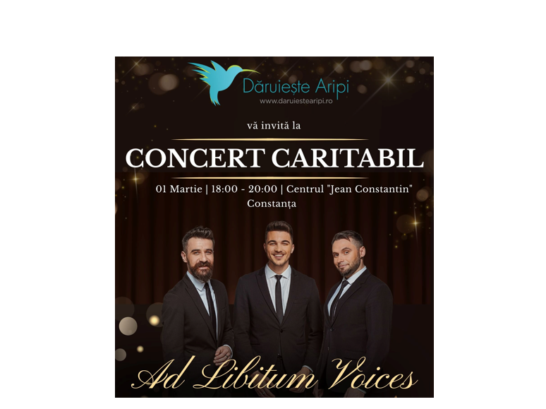Concert caritabil la Constanța, pe 1 Martie, pentru extinderea și reabilitarea Ambulatoriului de Oncologie din cadrul Spitalului Județean, organizat de Asociația Dăruiește Aripi