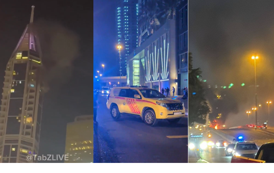 VIDEO Zgârie-nori celebru din Dubai, lovit de resturi din interceptarea unor proiectile