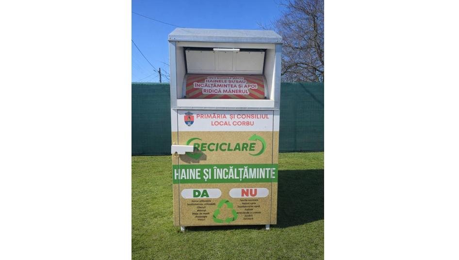 Primăria comunei Corbu a înființat două puncte de colectare prin aport voluntar destinat deșeurilor textile. unde sunt situate acestea