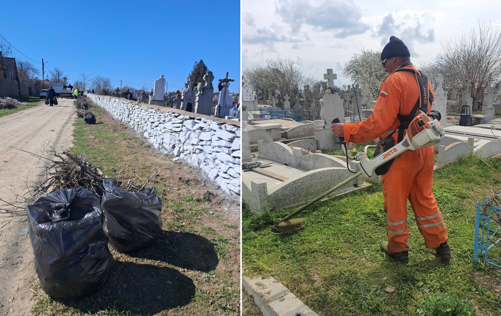 Primăria Corbu a demarat curățenia în cimitirele din comună