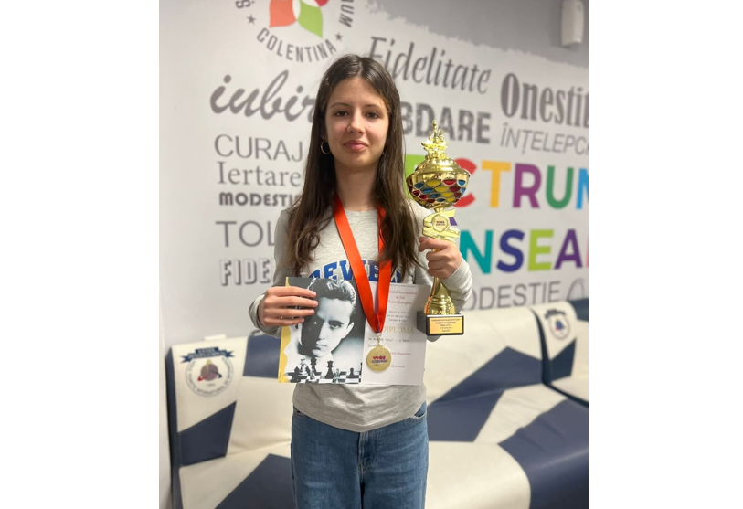Constănțeanca Maria Magdalena Curcă a câștigat trofeul la categoria U14 la Festivalul Internațional de Șah Florin Gheorghiu