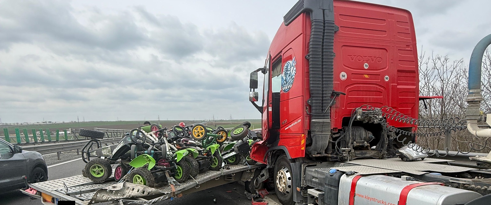 FOTO Accident pe Autostrada Soarelui A2, aproape de Medgidia! Traficul se desfășoară cu dificultate