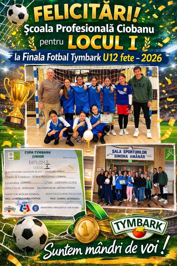 Școala Profesională Ciobanu elevi echipa fete fotbal