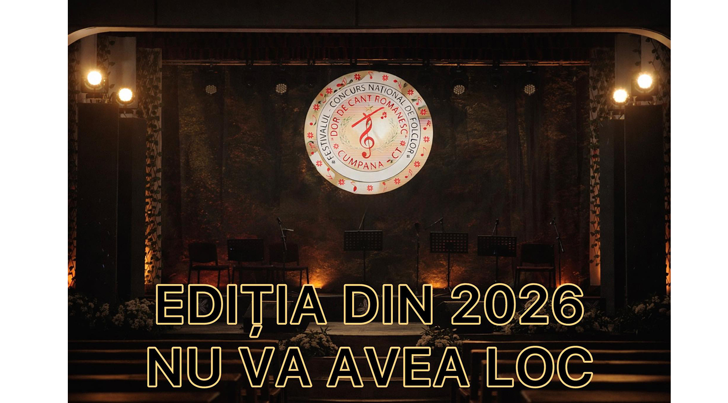 Primăria Cumpăna anunță că Ediția 2026 a Festivalului Național Dor de Cânt Românesc NU va mai avea loc