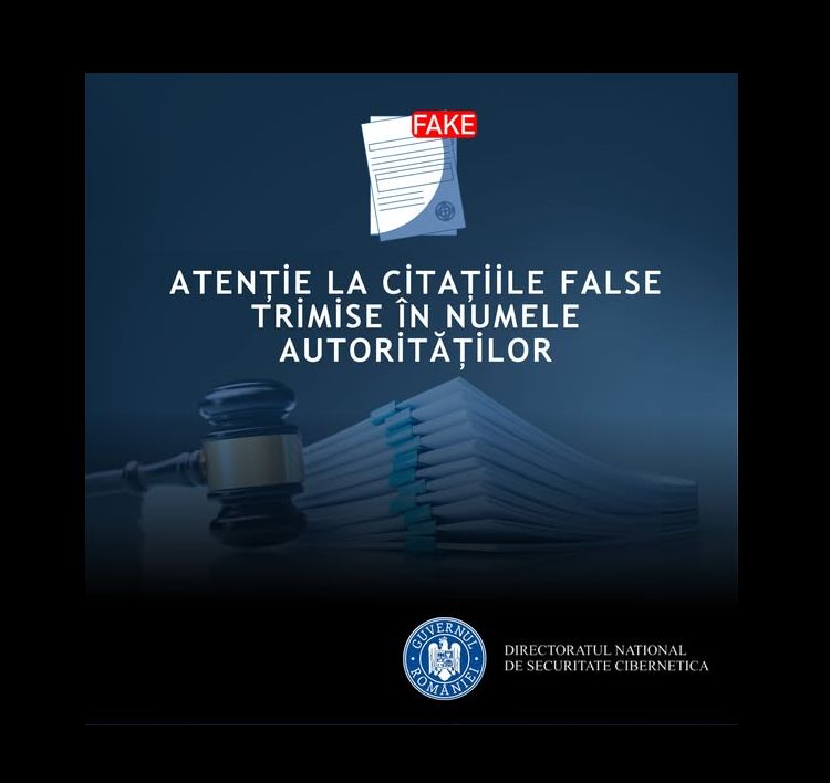 AVERTISMENT DNSC: Atenţie la mesajele primite din surse necunoscute cu identitatea Interpol, Europol, Poliţia Română, ANAF sau chiar DNSC 