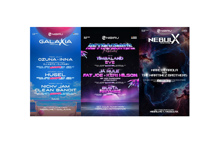 NIBIRU: 90 de artiști și festivaluri noi, în cel mai mare anunț de până acum, dezvăluit într-un live-maraton de 5 ore. Ja Rule, The Martinez Brothers, Eve, Clean Bandit și Haddaway, printre noii headlineri anunțați