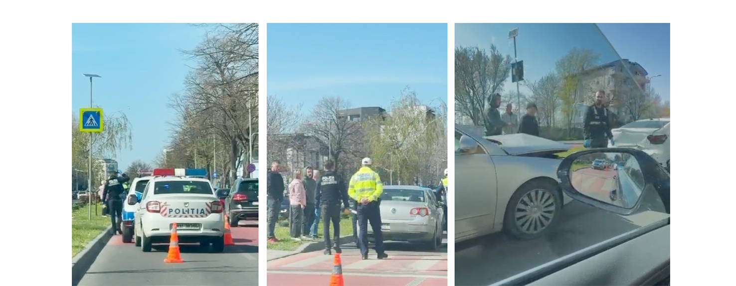 VIDEO Accident rutier pe bulevardul Mamaia, în zona Liceului Energetic: Circulația se desfășoară cu dificultate