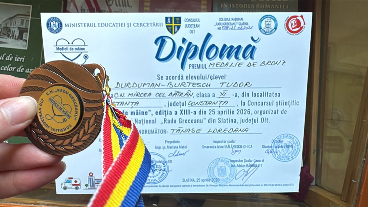Colegiul Național Mircea cel Bătrân elev Tudor Durduman Burtescu premiu