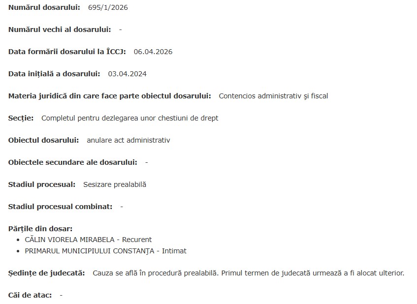 Viorela Mirabela Călin Primarul Municipiului Constanța