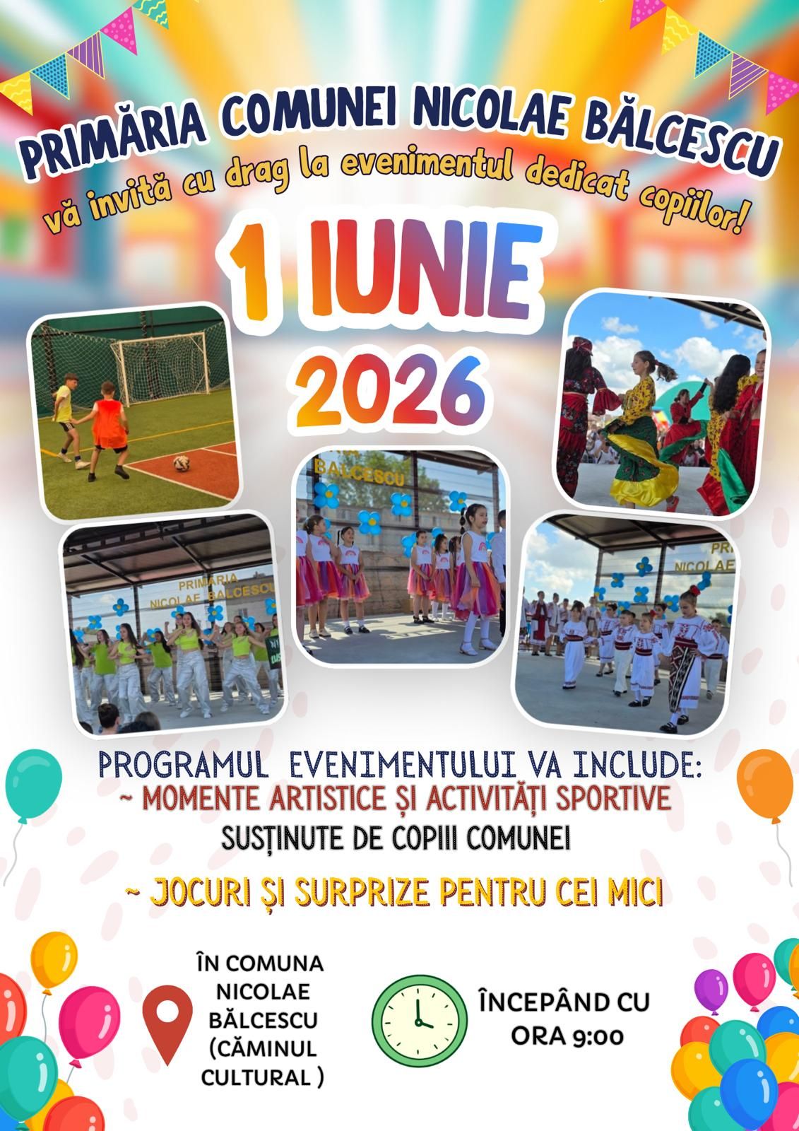 1 iunie 2026 Nicolae Bălcescu