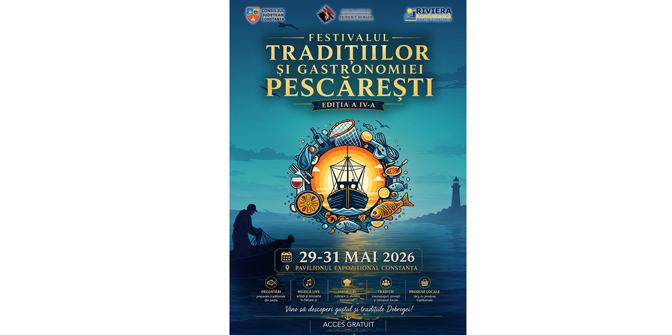 Sărbătoare la malul mării: Festivalul Tradițiilor și Gastronomiei Pescărești 2026, eveniment organizat de Centrul Cultural Teodor Burada cu sprijinul CJC