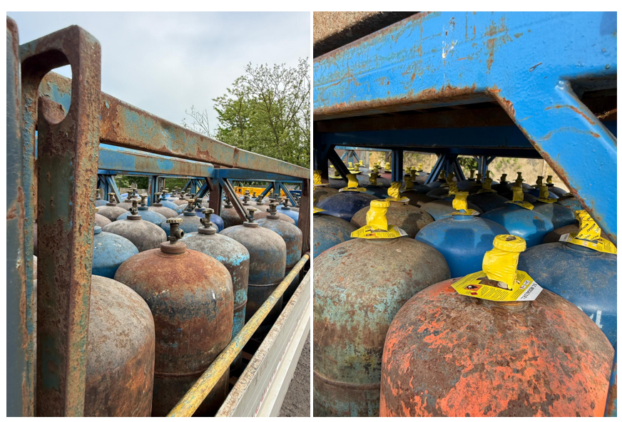 FOTO VIDEO Horia Constantinescu, șeful CJPC Constanța, a descoperit sute de butelii expirate și ruginite la un operator economic din Medgidia