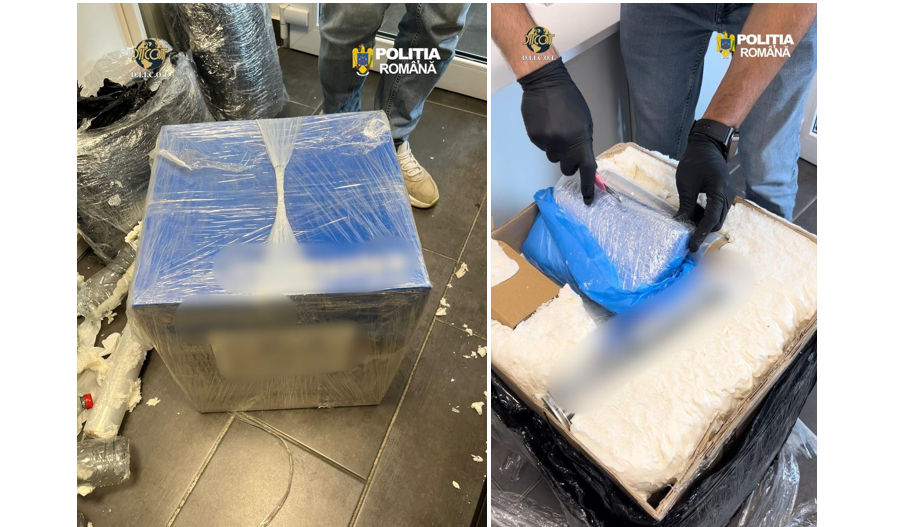 FOTO VIDEO Flagrant la Constanța: Peste 10 kg de canabis și cocaină, de peste 220.000 de euro, aduse din Spania prin curier