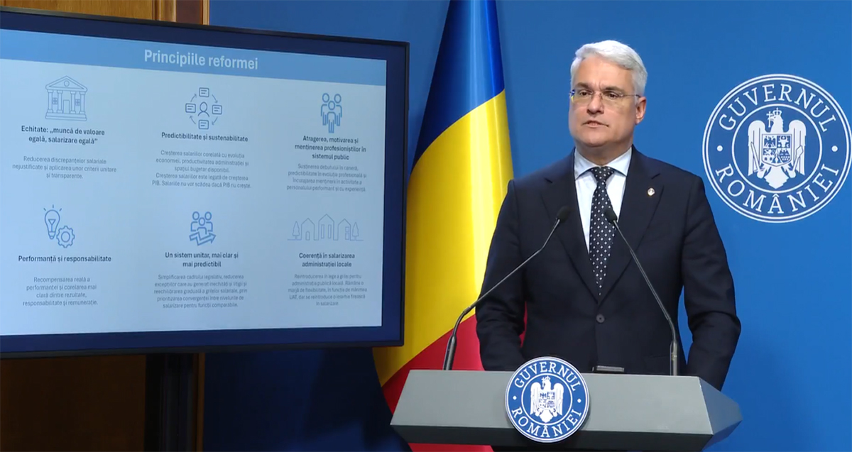 VIDEO Ministrul Muncii a prezentat reforma salarizării: Sporuri limitate, indemnizația de hrană inclusă în salariu