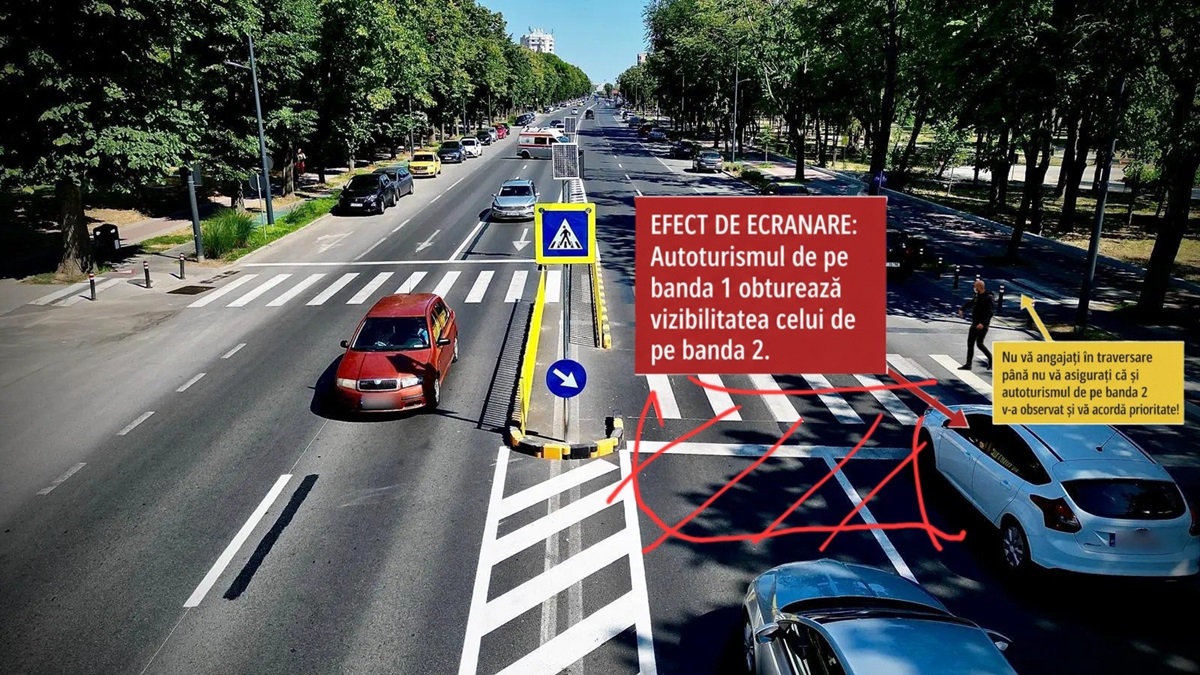 Atenție, șoferi! Ce este efectul de ecranare și cum pot fi evitate accidentele la trecerile de pietoni