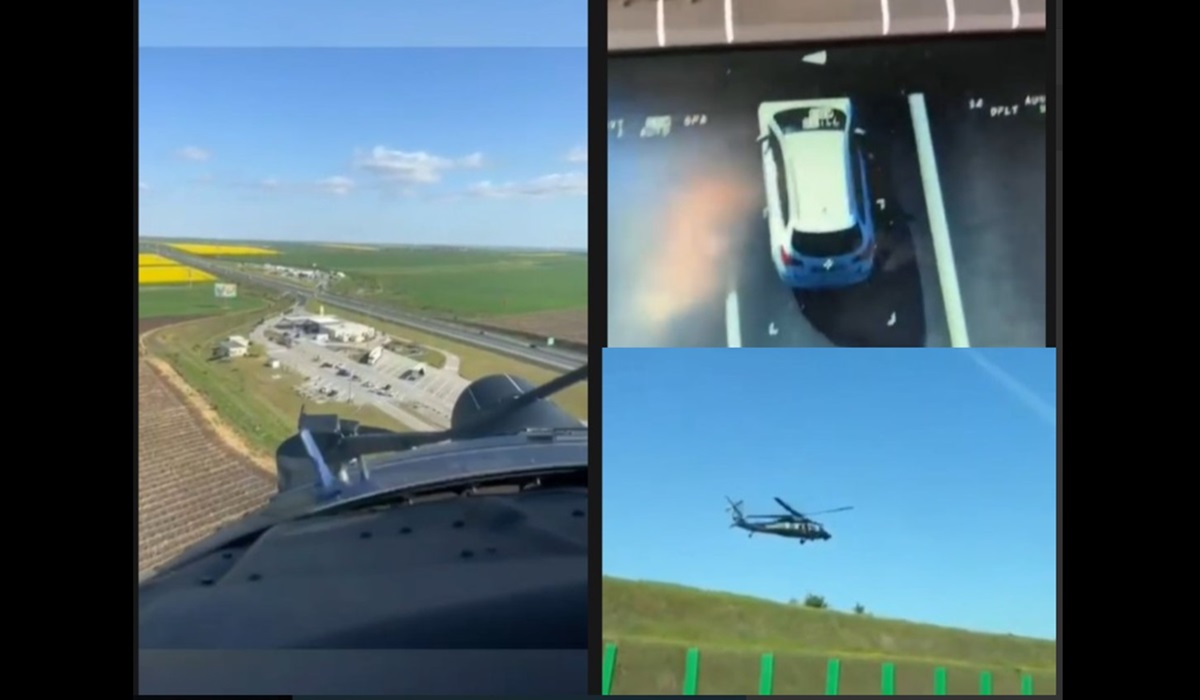 VIDEO Cursă ca în filmele de acțiune, cu elicopterul, pe autostrada A2! Tânăr bucureștean băut, oprit în zona Medgidia, în timp ce rula haotic spre Vama Veche