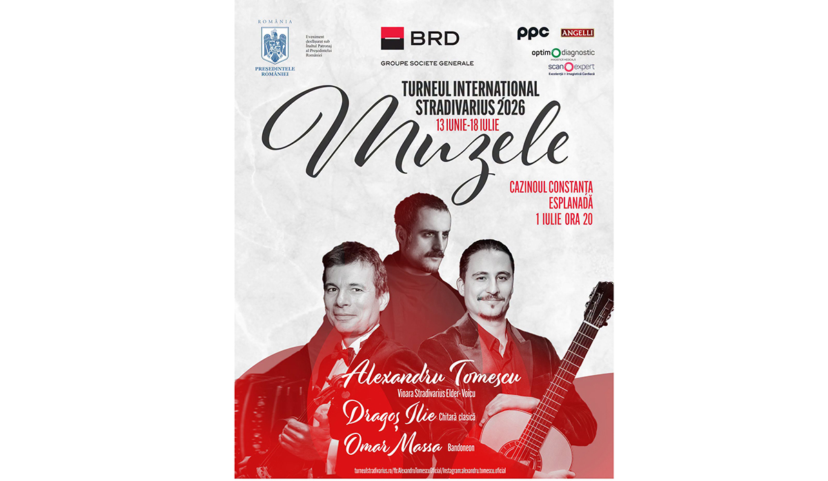 Turneul Internațional Stradivarius 2026 ajunge la Constanța: Pe 1 iunie, concertul Muzele, pe Esplanada Cazinoului