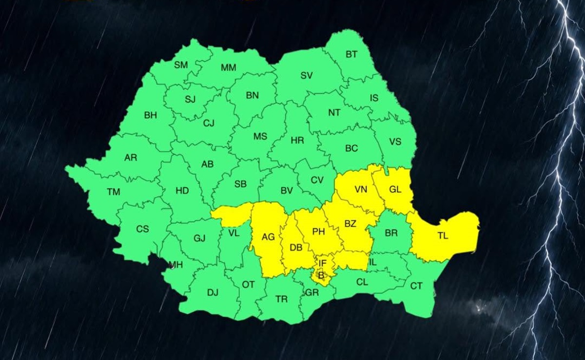 ALERTĂ meteo la Tulcea! ANM a emis Cod galben, iar DSU face recomandări pentru populație