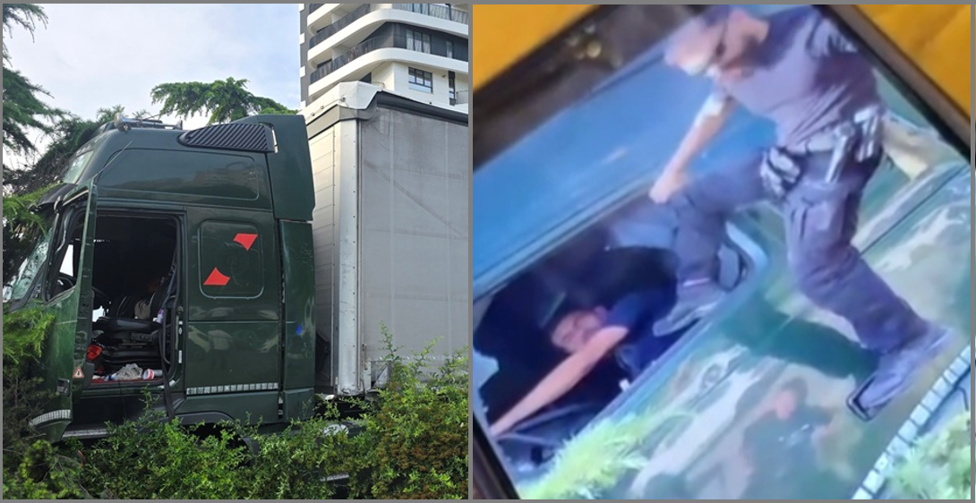 VIDEO Imagini noi de la accidentul din Tomis Nord: Poliția Locală explică intervenția în forță asupra șoferului de TIR