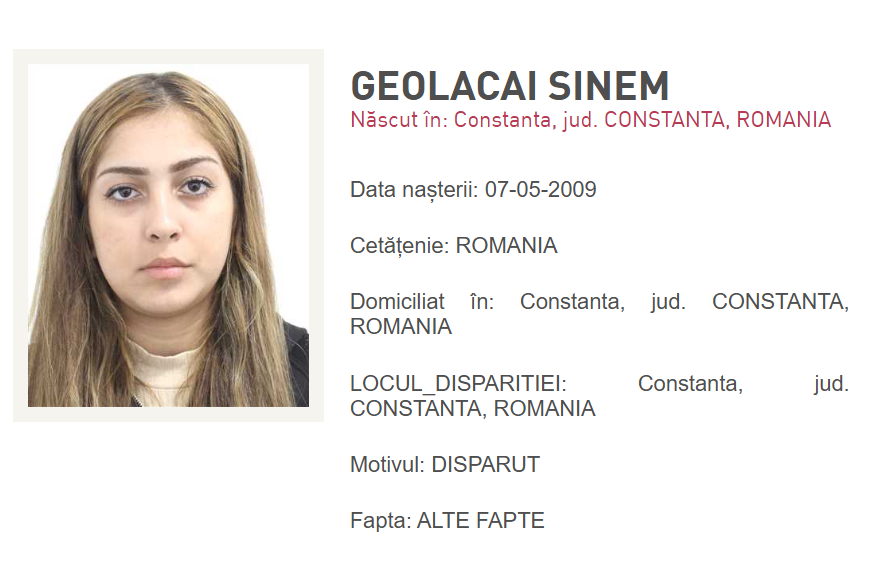 dispărută Constanța