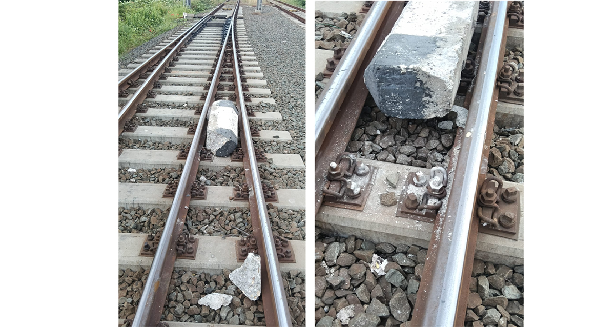 GRAV incident pe calea ferată, între Mangalia și Constanța: O bucată de beton a fost amplată VOIT pe șinele de tren