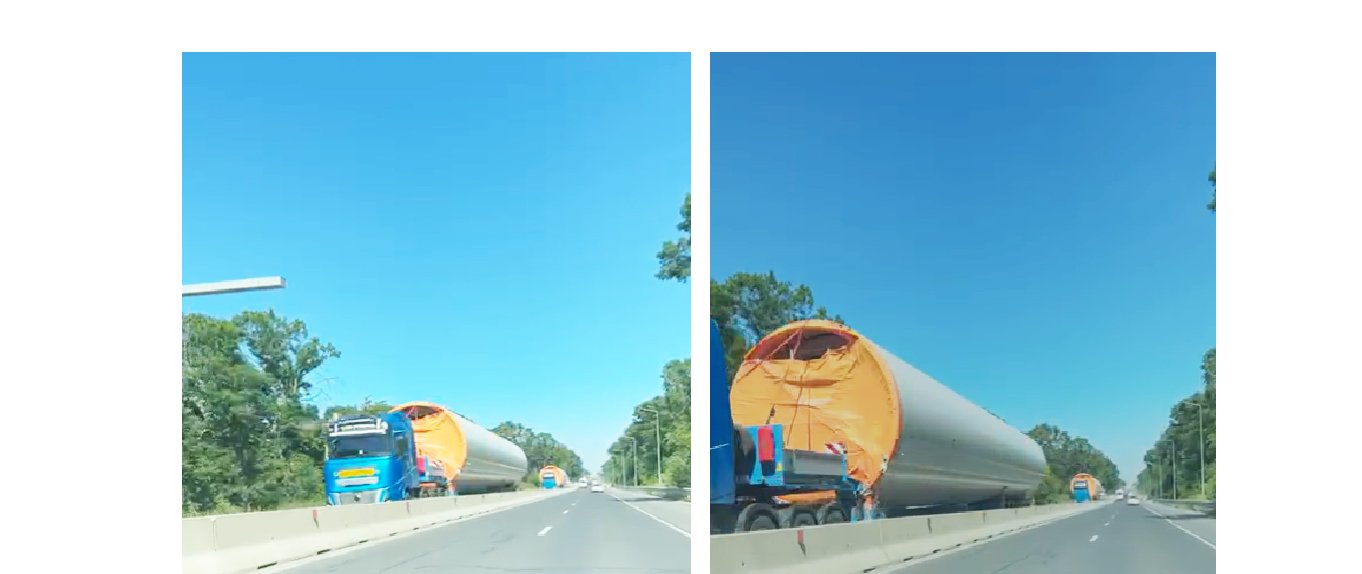 VIDEO ATENȚIE, șoferi: Transport agabaritic la intrare în Valu lui Traian, dinspre Constanța