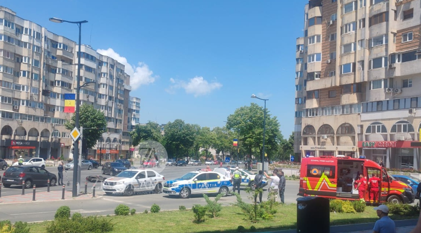 Constanța: Accident în intersecția de la Trocadero între un scuter și un autoturism