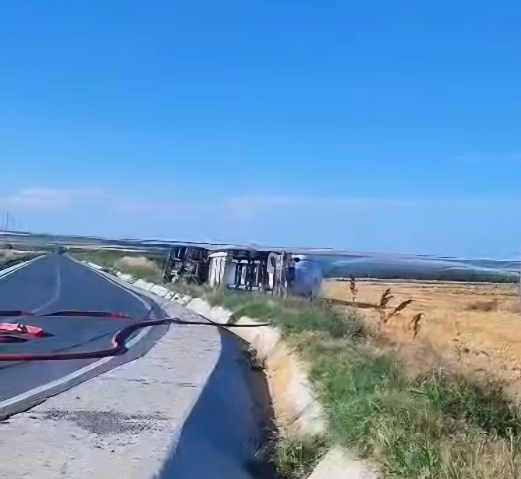 O cistrenă încărcată cu GPL s-a răsturnat între Corbu și Săcele