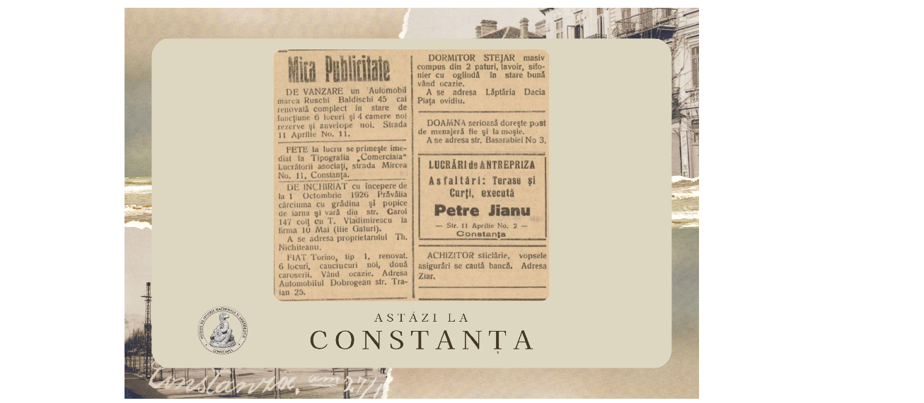 Mica publicitate de acum un secol, analizată de specialiștii Muzeului de Istorie Națională și Arheologie Constanța