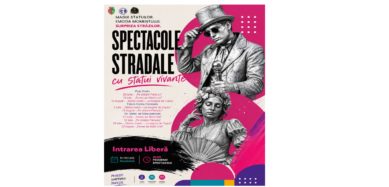 Magia statuilor vivante revine, de duminică, pe străzile Constanței
