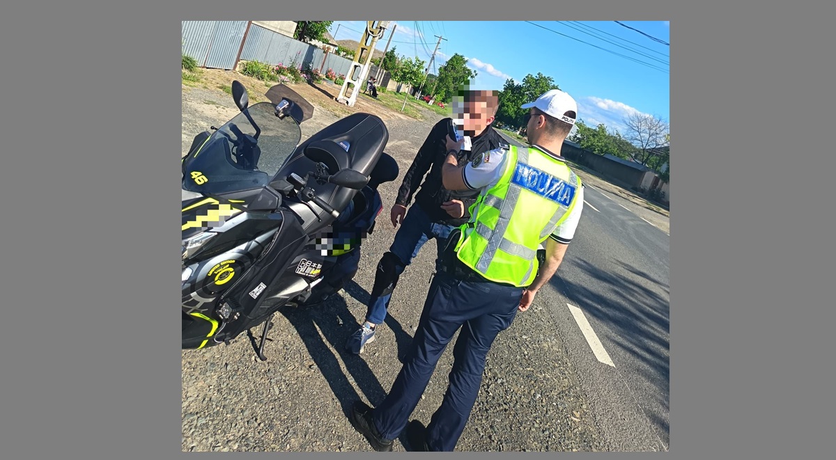 Motociclist fără permis oprit în trafic, dis de dimineață, la Sulina! S-a ales cu dosar penal