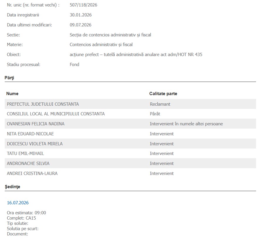 proces anulare HCL Compensare taxa auto