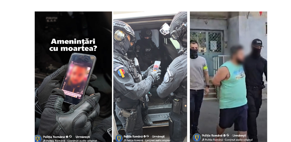 VIDEO Momentul VIRAL în care mascații SAS vizionează o amenințare pe TiKTok: Poliţia Română, dormiţi pe voi! Autorul, săltat direct din pat