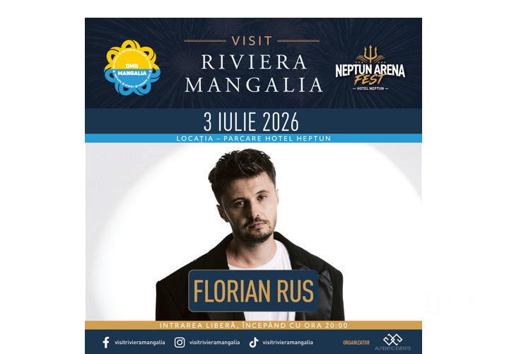 Riviera Mangalia dă tonul distracției în acest weekend la Neptun Arena Fest! Florian Rus și BIBI urcă pe scenă, iar Festivalul Familiei continuă cu spectacole, animație și experiențe pentru toate vârstele