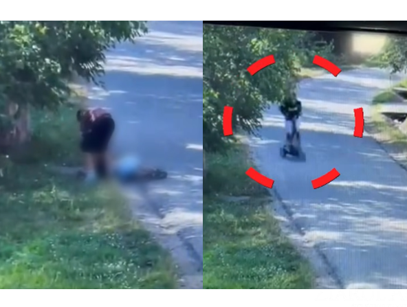 VIDEO Doi copii cad de pe o trotinetă pe asfalt, iar unul rămâne inconștient. Avertismentul Poliției!