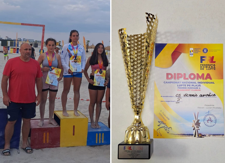 Maria Gabriela Moraru, dublă campioană națională la lupte pe plajă. Performanță remarcabilă pentru Clubul Sportiv Victoria Cumpăna
