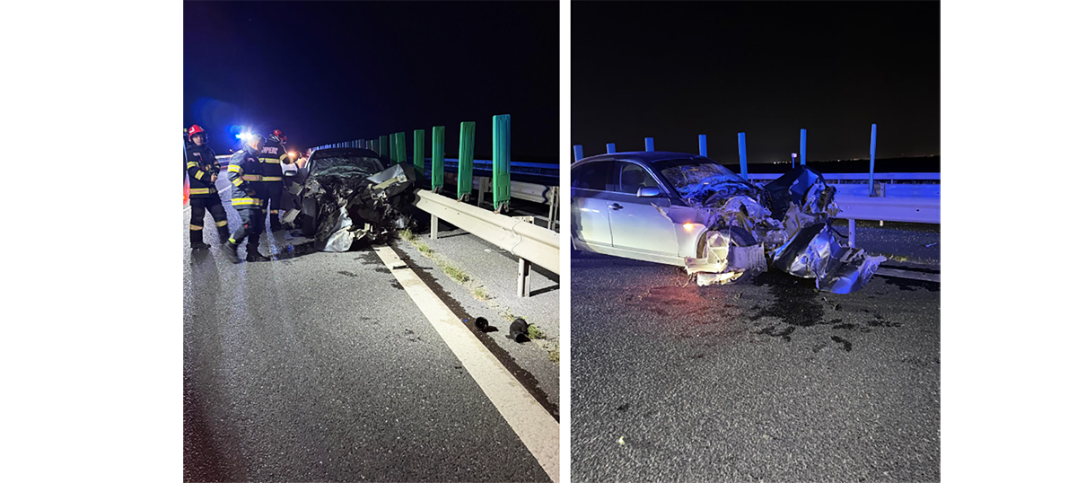 FOTO Accident rutier pe A4, între Ovidiu și Murfatlar: Un tir și un autoturism s-au ciocnit