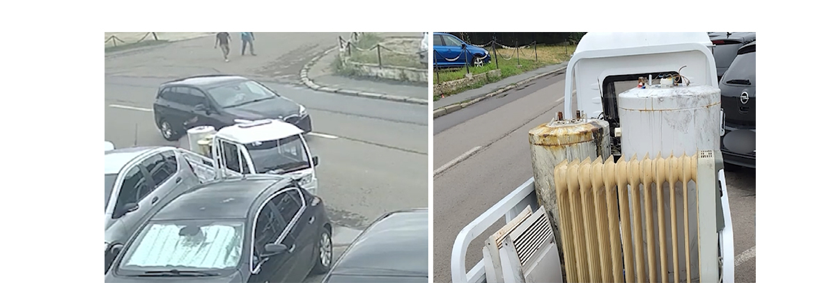 VIDEO Boilere și calorifere, sustrase cu un triciclu în cartierul Henri Coandă: Hoții, prinși cu ajutorul noului sistem de supraveghere al Poliției Locale