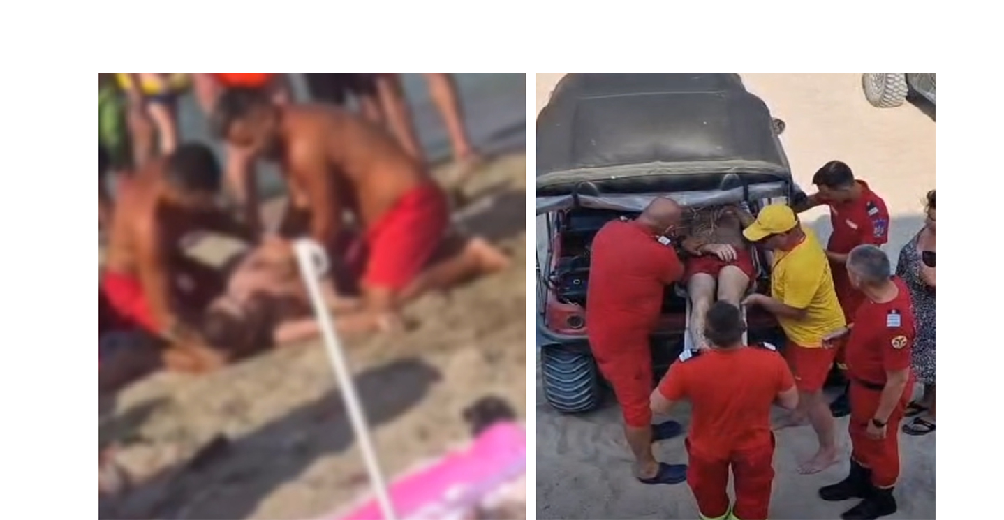 VIDEO ALERTĂ pe plaja Steaua de Mare din Eforie: Un adolescent, RESUSCITAT de salvamari