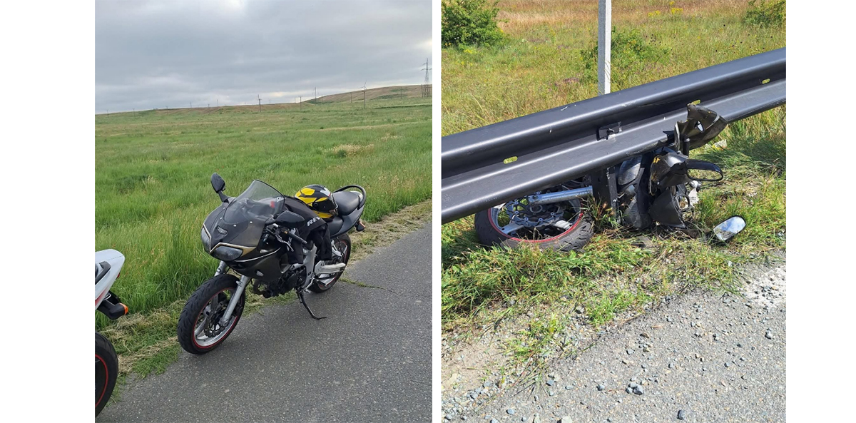 FOTO Motocicletă FURATĂ după un accident produs la Târgușor: Proprietarul, rănit, fusese luat de ambulanță. Dacă o vedeți, anunțați poliția