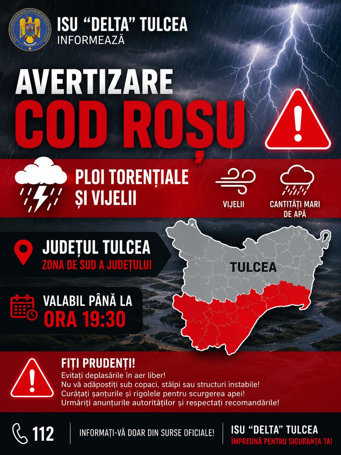 cod roșu Tulcea