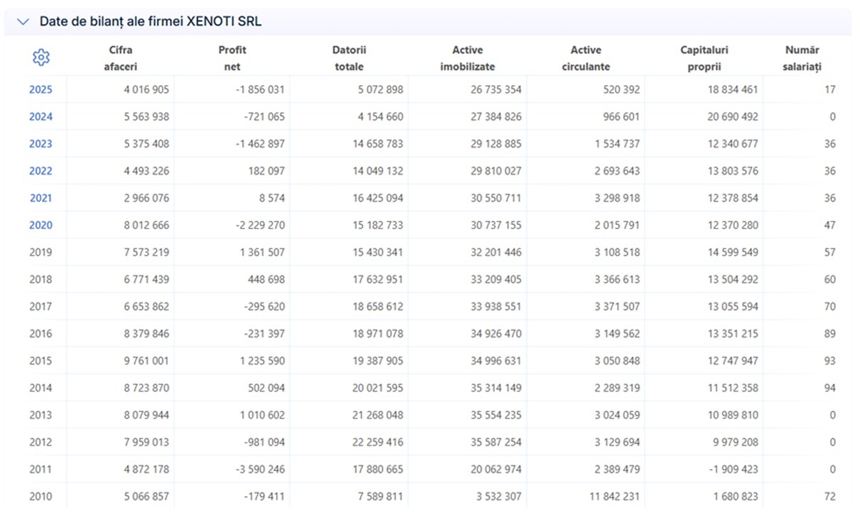 Xenoti-date-financiare