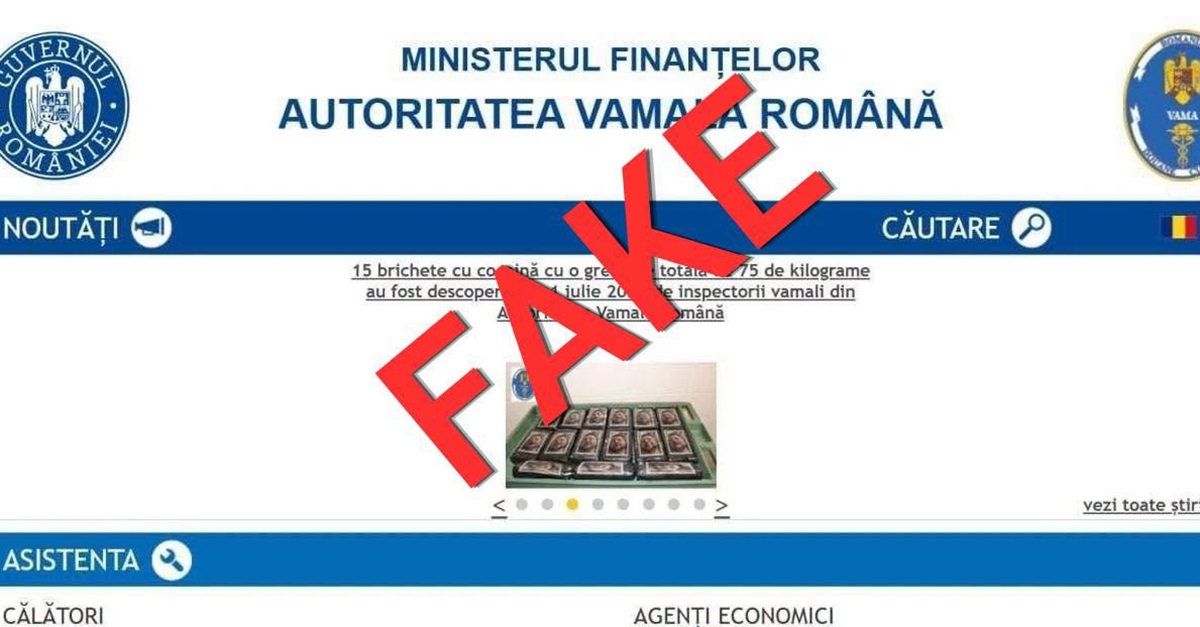 FAKE NEWS, avertizează Autoritatea Vamală Română: Vameșii ar fi confiscat zeci de kg de cocaină ambalată în pachete cu imaginea lui Zelenski! Dezinformarea nu ocolește pe nimeni