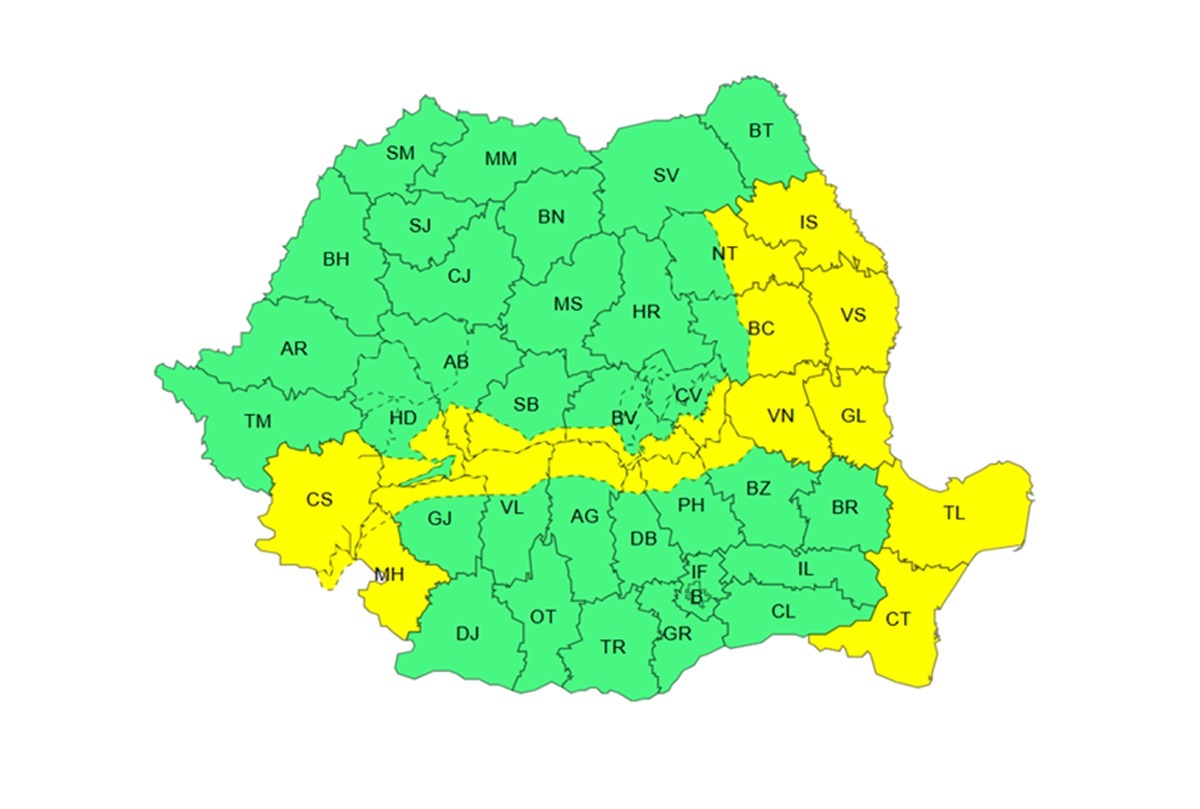 Cod galben pentru Constanța și Tulcea! Date oficiale de la ANM
