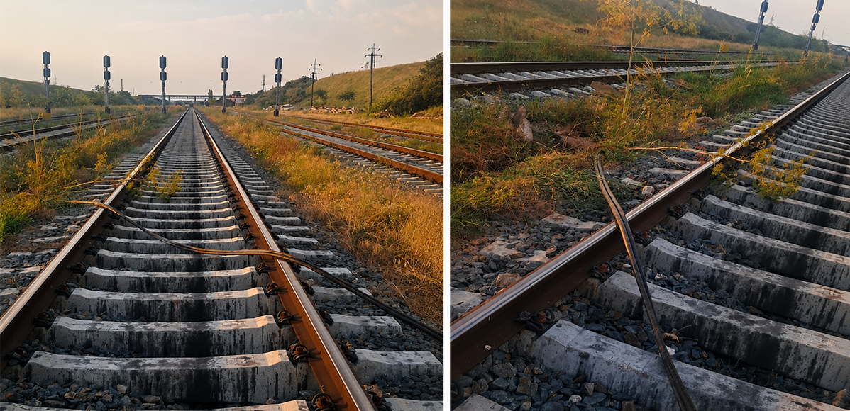 FOTO VIDEO ALERTĂ pe calea ferată, la Năvodari: Circulația trenurilor, pusă în pericol de hoții de cabluri electrice