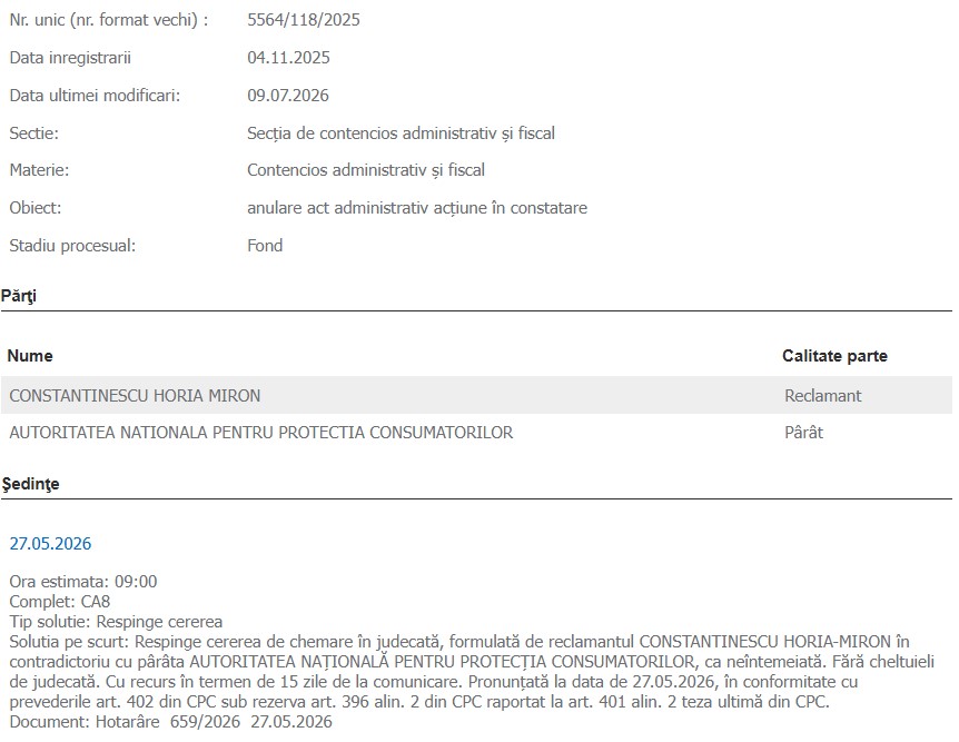 Horia Constantinescu proces ANPC