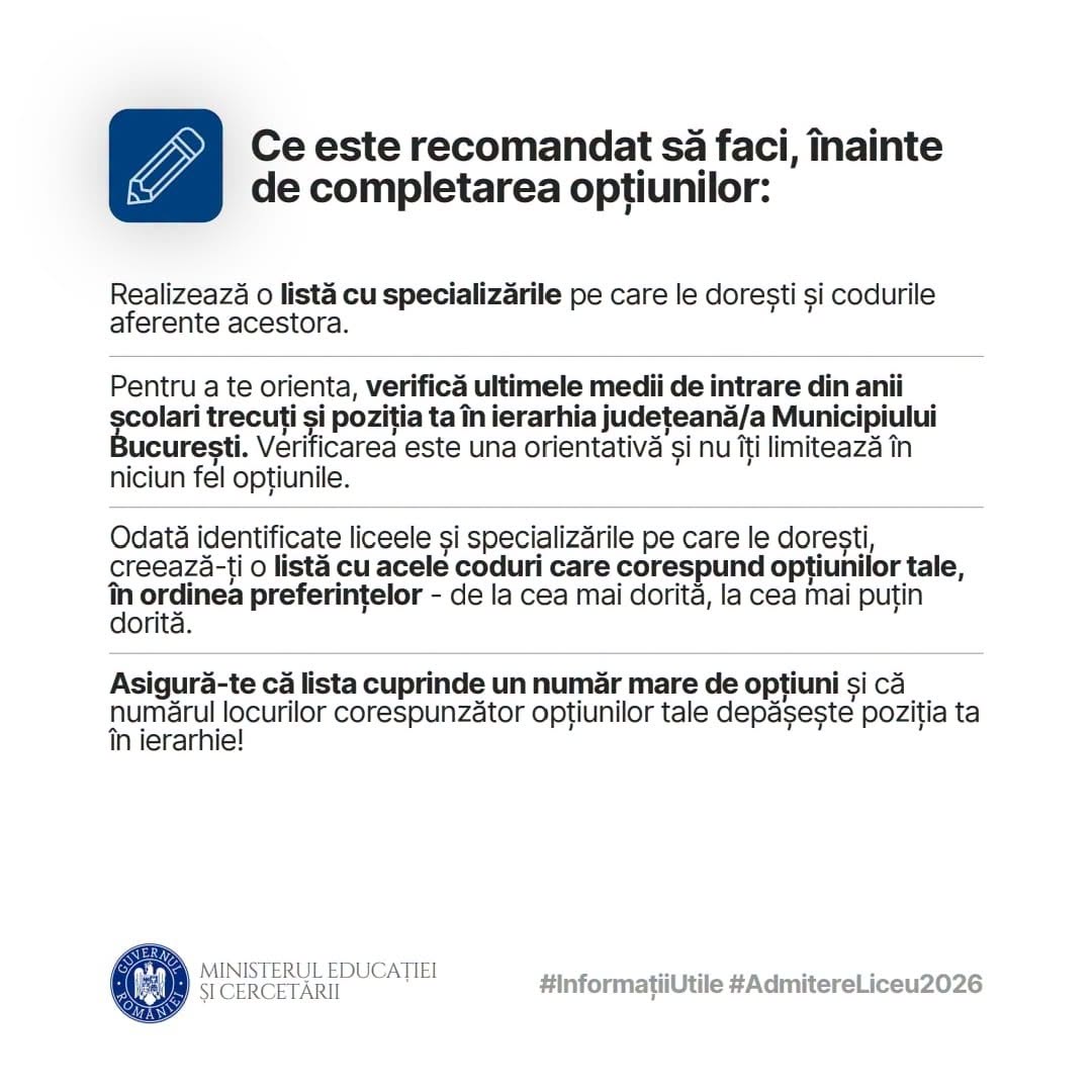 Ghid părinți admiterea la liceu 2026 ISJ Constanța