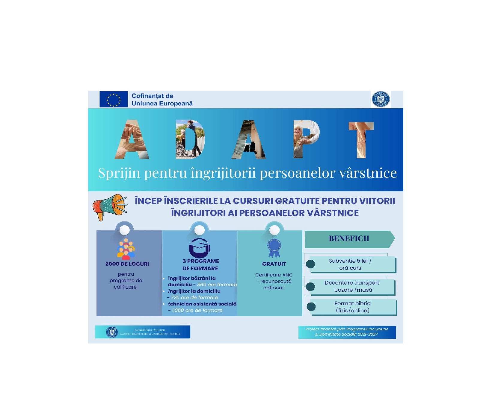 De astăzi încep înscrierile la cursurile gratuite pentru viitorii îngrijitori ai persoanelor vârstnice
