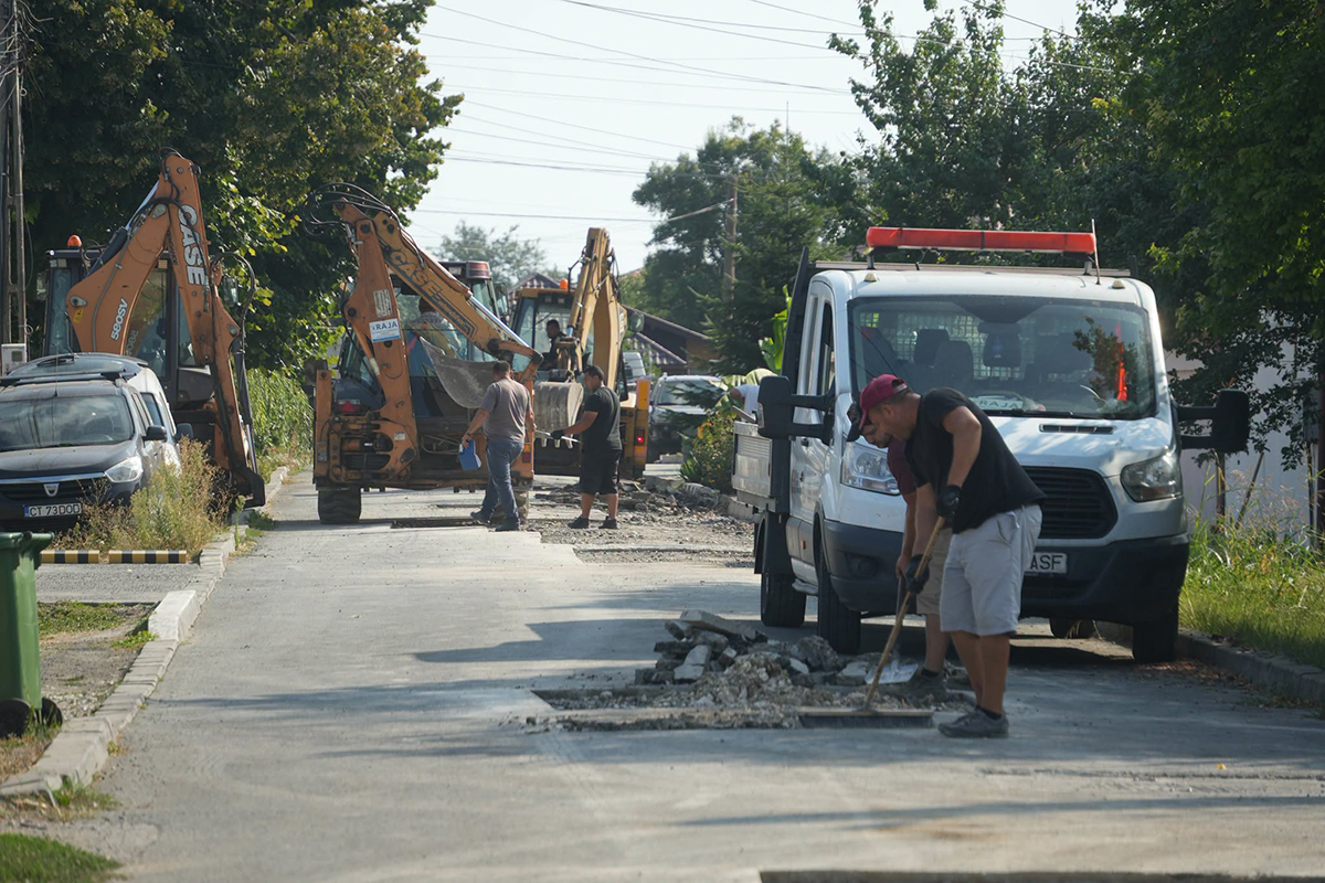 Lucrări pe strada Frunzelor din Cumpăna
